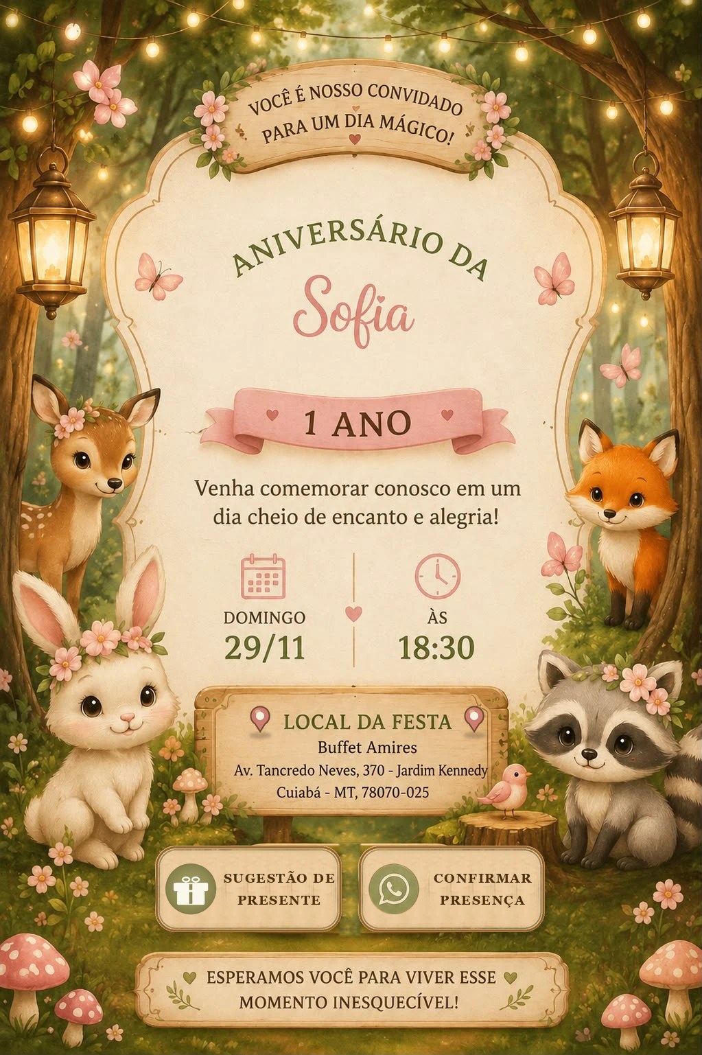 Convite: Aniversário da Sofia